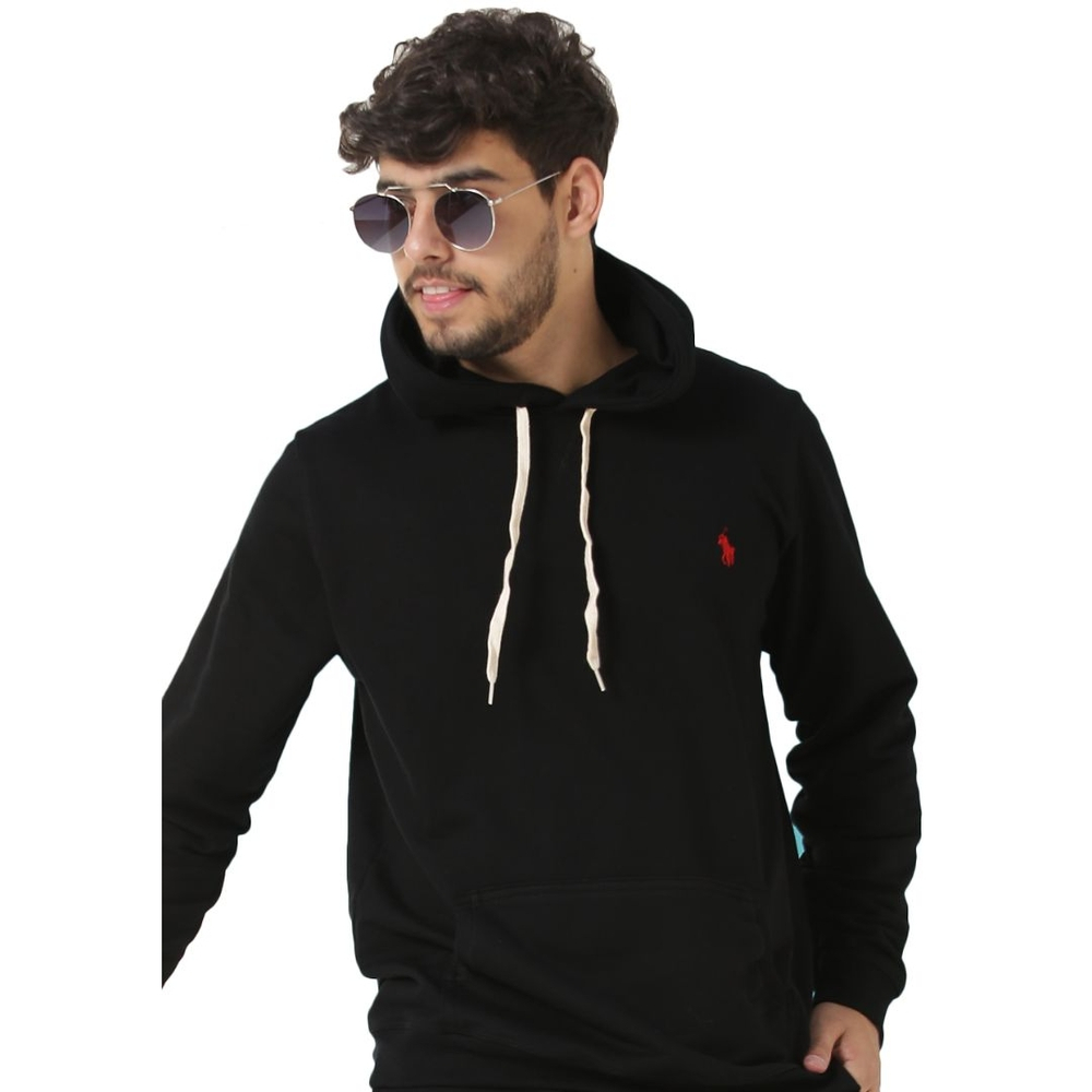 polo ralph lauren classic solid fleece moletom com capuz