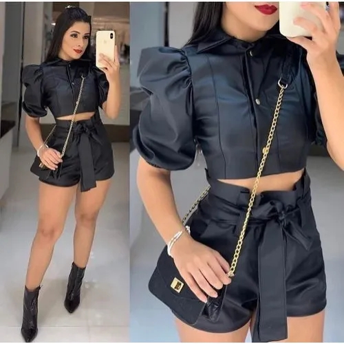 roupas couro fake