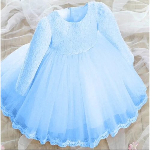 vestido infantil manga longa de renda