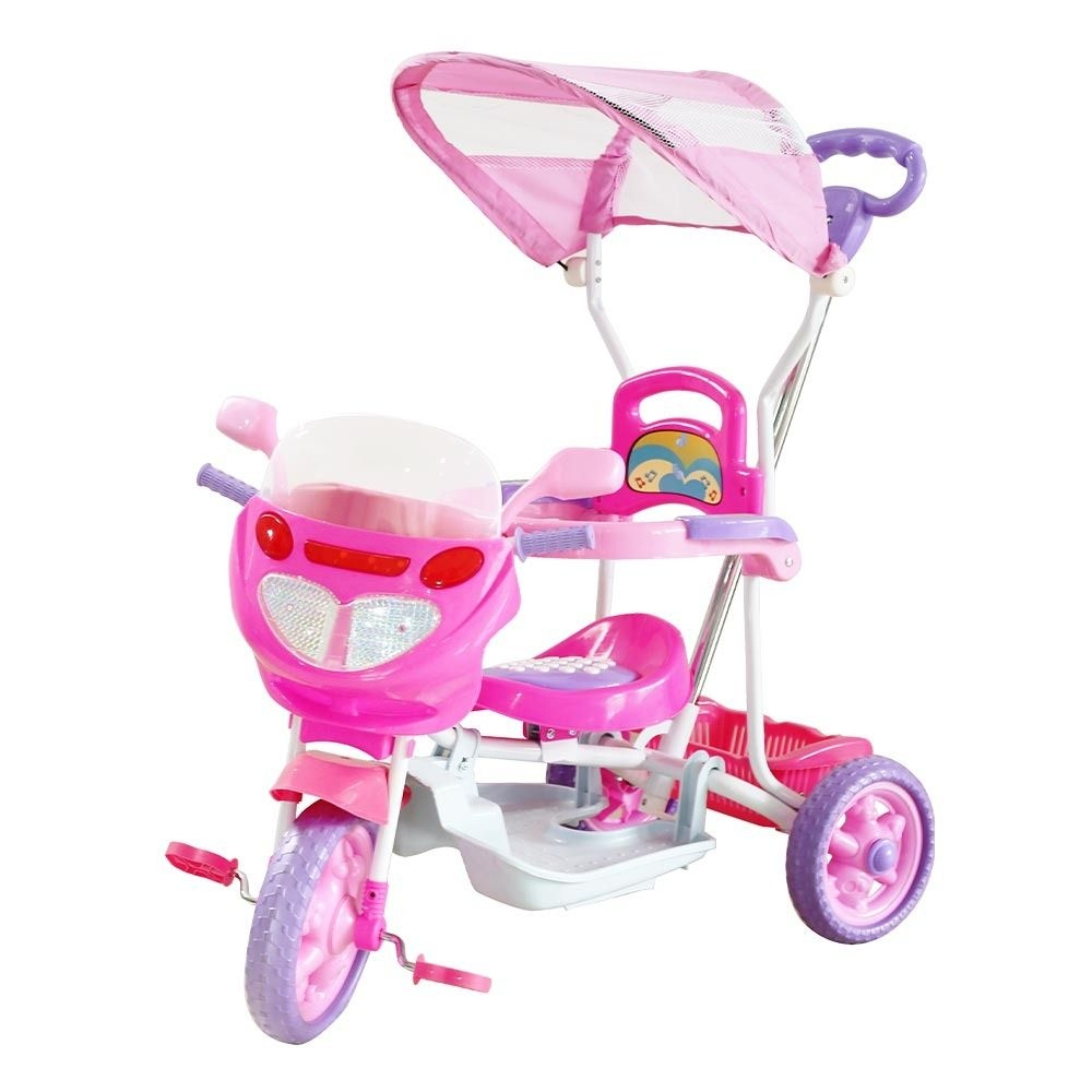 Triciclo Motoca Infantil De Passeio Empurrador Pedal Luz e Som +