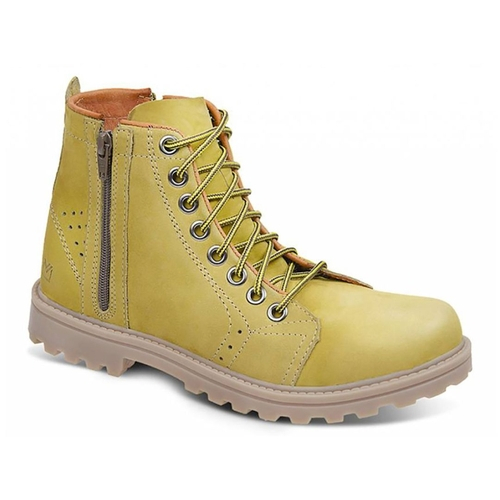 bota masculina couro amarela