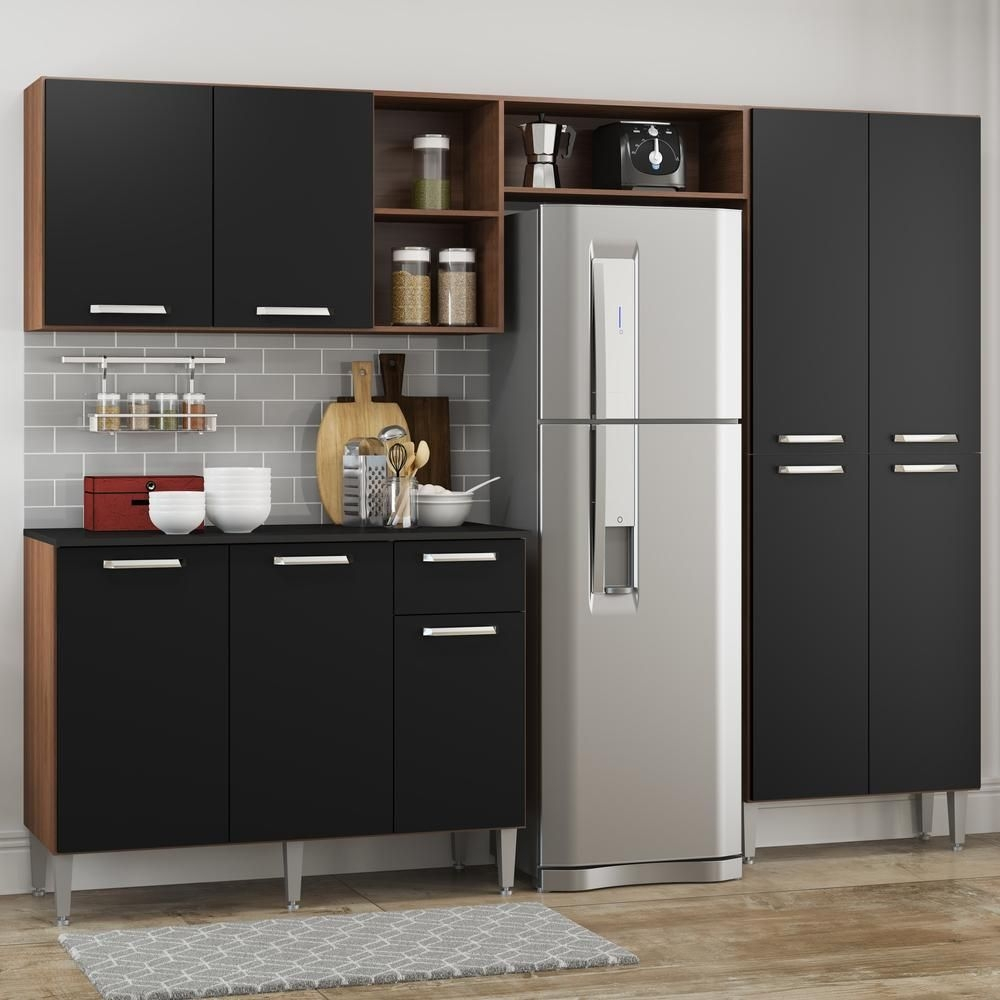 Cozinha Completa Compacta Pequim up Multimóveis com Balcão