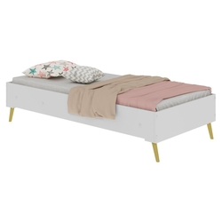Cama de Solteiro Montessoriana 100% MDF Vintage Prime Multimóveis com Pé Retrô Branco/Natural Menor preço em Cama de Solteiro Montessoriana 100% MDF Vintage Prime Multimóveis com Pé Retrô Branco/Natural