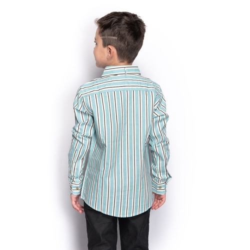 camisa social listrada verde