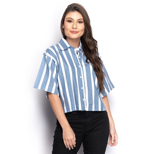 camisa striped feminina