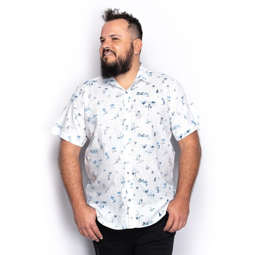 camiseta social masculina manga curta