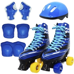 Kit Patins Clássico Quad 4 Rodas Roller + Acessórios Masculino Azul Tam 34 Importway BW-021-AZ é boa?