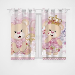 Cortina Infantil Ursa Ursinha Princesa Menor preço em Cortina Infantil Ursa Ursinha Princesa