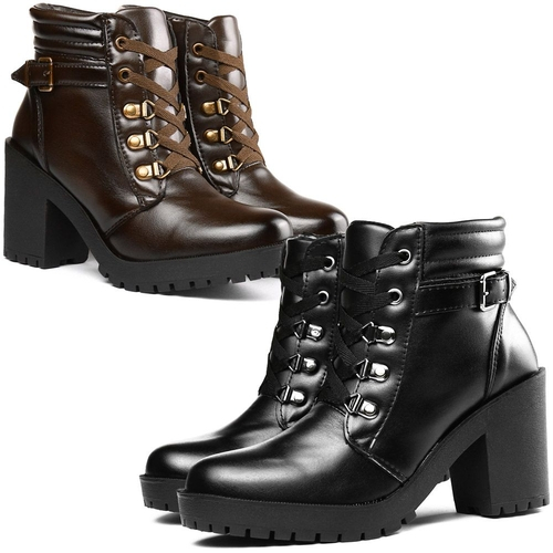 bota coturno feminino cano curto medio com ziper lateral
