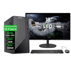 Computador Completo Fácil Intel 4GB SSD 120GB Monitor 19" HDMI LED Teclado e Mouse Menor preço em Computador Completo Fácil Intel 4GB SSD 120GB Monitor 19" HDMI LED Teclado e Mouse