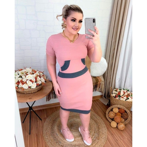 vestido de malha fria solto