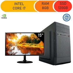 Computador Corporate I7 8gb 120gb Ssd Monitor 15 Windows 10 Gt 210 Menor preço em Computador Corporate I7 8gb 120gb Ssd Monitor 15 Windows 10 Gt 210
