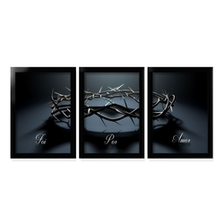 Conjunto 3 Quadros Religioso Foi Por Amor Coroa Espinhos é ruim? Conjunto 3 Quadros Religioso Foi Por Amor Coroa Espinhos é boa?