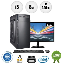 Menor preço em Computador PC CPU Completo Intel Core i5 8Gb 320Gb Kit Monitor 19 LED HDMI BestPC