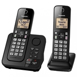 Telefone Panasonic Kx-Tgc362 Sem Fio Com 2 Aparelhos Atendedor De Chamadas E Bina - Preto