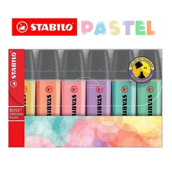 Caneta Marca Texto Boss Stabilo 6 Cores Pastel Menor preço em Caneta Marca Texto Boss Stabilo 6 Cores Pastel