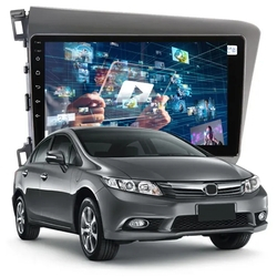 Kit Central Multimídia Honda Civic 2012 2013 2014 2015 2016 GPS Tela 9" HD Bluetooth Câmera de Ré Espelha Android e iPhone Menor preço em Kit Central Multimídia Honda Civic 2012 2013 2014 2015 2016 GPS Tela 9" HD Bluetooth Câmera de Ré Espelha Android e iPhone