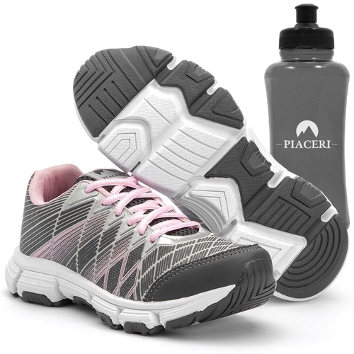 tenis cinza e rosa feminino