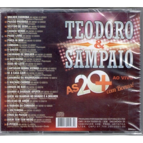 Cd Teodoro Sampaio As 20 Com Bonus Nas Americanas americanas