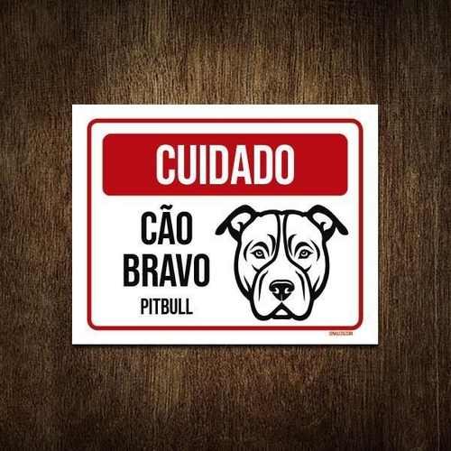 Cuidado cão bravo pitbull Clearance