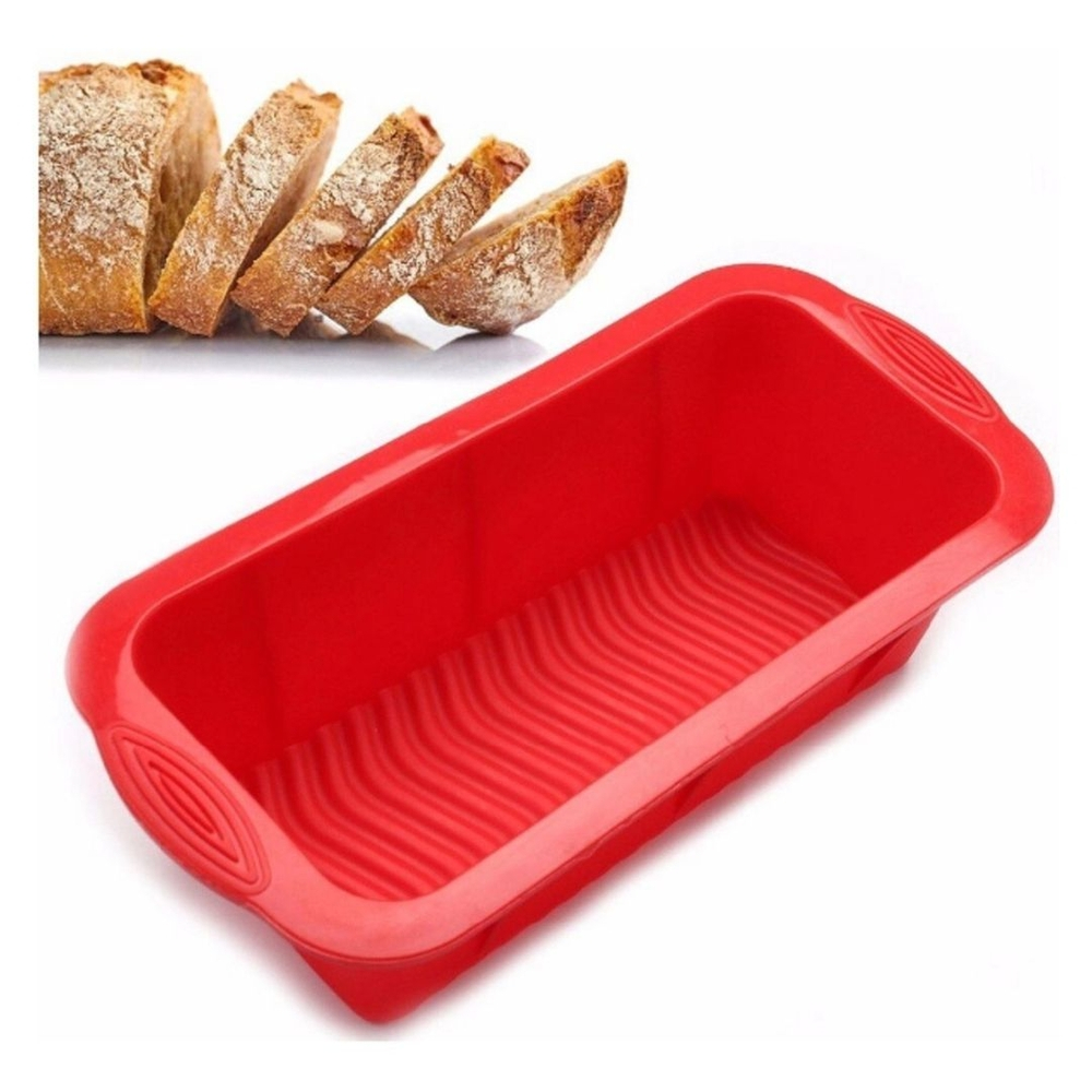 Forma Silicone Retangular Bolo Inglês Pão Assadeira Torta Submarino