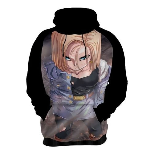 android 18 moletom com capuz