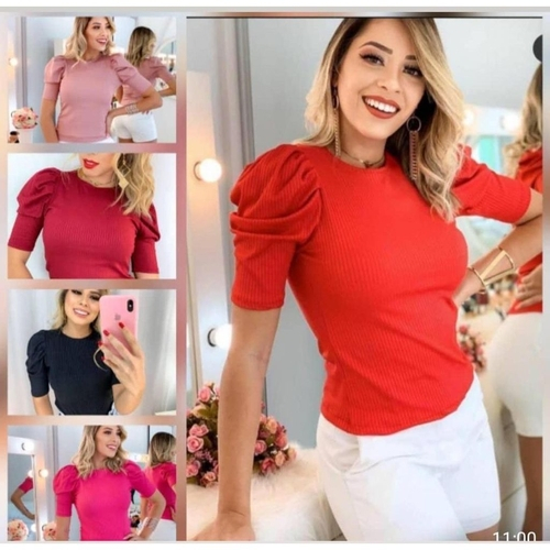 Blusa feminina manga princesa Clearance