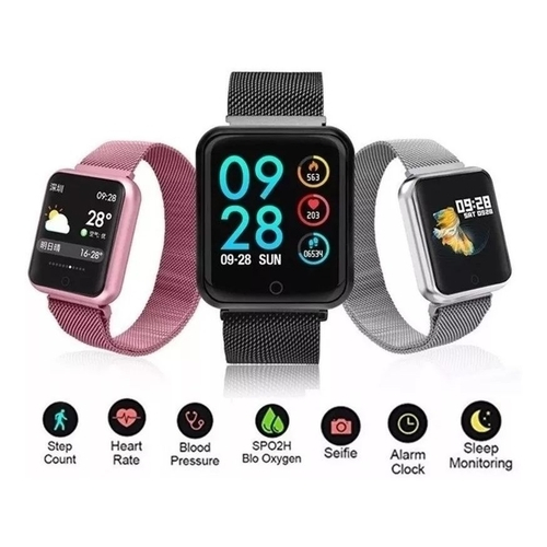 relógio inteligente smartwatch p70 android ios lg samsung preto