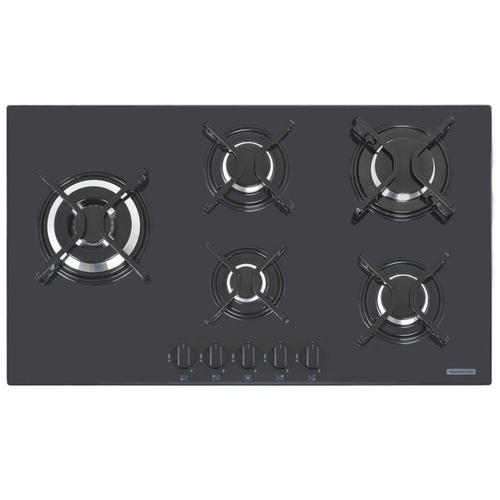 Cooktop 5 Bocas Tramontina Preto - Penta Side Plus 5gg Tri 90 - Gás Bivolt - 94709/301