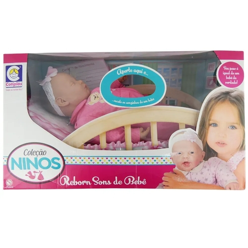 Coleção Ninos Boneca Reborn Sons de Bebê Cotiplás 24171-U-U - Only Megastore