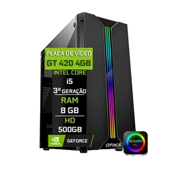 Menor preço em Computador Gamer Fácil Intel Core i5 (Terceira Geração) 8GB GT 420 4GB 128 bits HD 500GB Fonte 500W