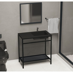 Gabinete Banheiro Ferro Iron Black 80x45cm Menor preço em Gabinete Banheiro Ferro Iron Black 80x45cm