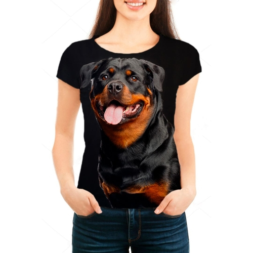 camisa com estampa de rottweiler