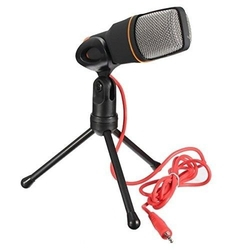 Microfone Condensador Com Tripe Para Gravaçao Profissional Para Pc e Notebook Preto Menor preço em Microfone Condensador Com Tripe Para Gravaçao Profissional Para Pc e Notebook Preto