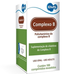 Complexo B Comprimido - EMS caixa com 100 comprimidos revestidos Menor preço em Complexo B Comprimido - EMS caixa com 100 comprimidos revestidos