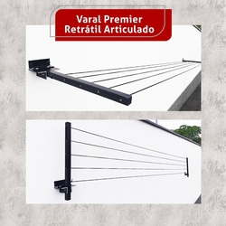 Menor preço em Varal De Roupa Retratil Aluminio Articulado Até 4 Mt Premier