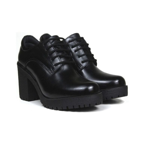 sapato couro preto feminino