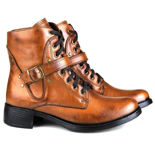 bota cano curto couro 34