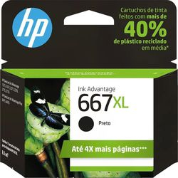 Menor preço em Cartucho Preto Original HP 667XL Ink Advantage de Alto Rendimento 3YM81AL