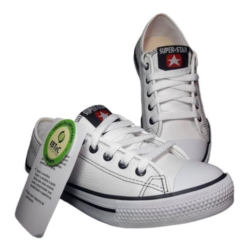 tenis branco de couro masculino
