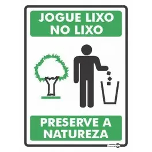 Placa Jogue Lixo no Lixo - Personalize