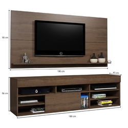 Rack com Painel para TV até 55 Polegadas Twin Siena Móveis Malbec Menor preço em Rack com Painel para TV até 55 Polegadas Twin Siena Móveis Malbec
