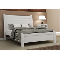 Cama Casal Cabeceira com Detalhes Arezzo Rufato Branco Menor preço em Cama Casal Cabeceira com Detalhes Arezzo Rufato Branco