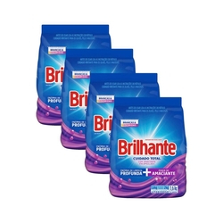 Menor preço em Kit 4 Lava-Roupas em Pó Brilhante Roupas Brancas e Coloridas Cuidado Total 1,6kg