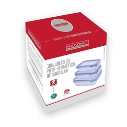 Conjunto de Potes de Vidro Hermético Retangular 3PCS JGPO-00 Menor preço em Conjunto de Potes de Vidro Hermético Retangular 3PCS JGPO-00