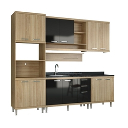 Cozinha Sicília Compacta Argila/preto 6 Módulos 12 Portas 3 Gavetas Multimóveis Menor preço em Cozinha Sicília Compacta Argila/preto 6 Módulos 12 Portas 3 Gavetas Multimóveis