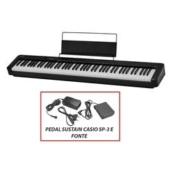 Piano Digital Casio Cdp S100 Preto c/ Fonte + Pedal Sustain Menor preço em Piano Digital Casio Cdp S100 Preto c/ Fonte + Pedal Sustain