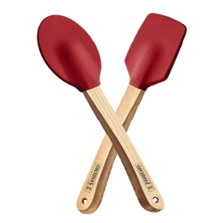 Utensílio De Silicone Conjunto De Espátulas 2 Peças Vermelho Cabo Bambu Resistente Até 240°C Sanremo Menor preço em Utensílio De Silicone Conjunto De Espátulas 2 Peças Vermelho Cabo Bambu Resistente Até 240°C Sanremo