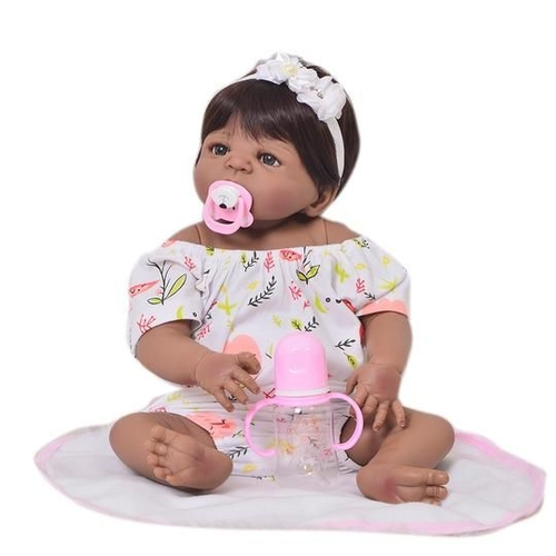 Bebê Reborn Silicone Sólido 32cm Chupeta Imã Magnético