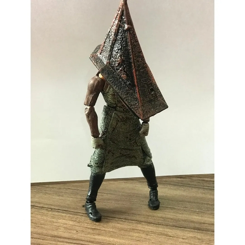 Silent Hill-Action Figure sem rosto, cabeça triangular, pirâmide vermelha,  filme móvel, periférico, figura manual, presente de Natal, genuíno, 2